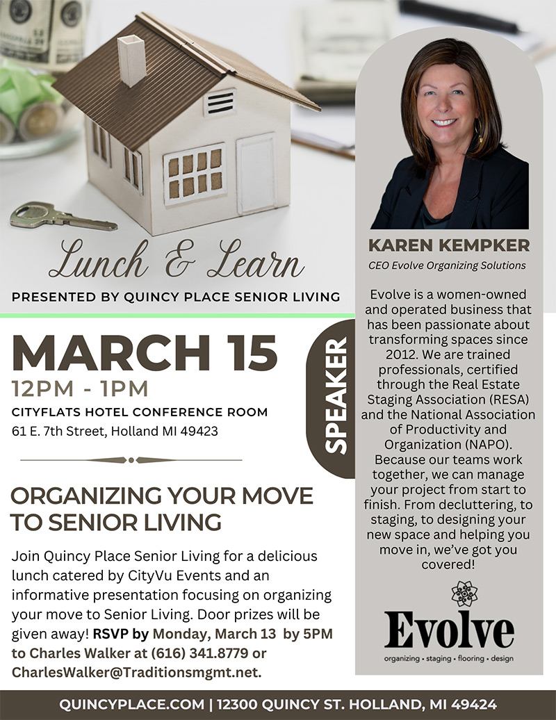 LUNCH & LEARN: ORGANIZING YOUR MOVE TO SENIOR LIVING