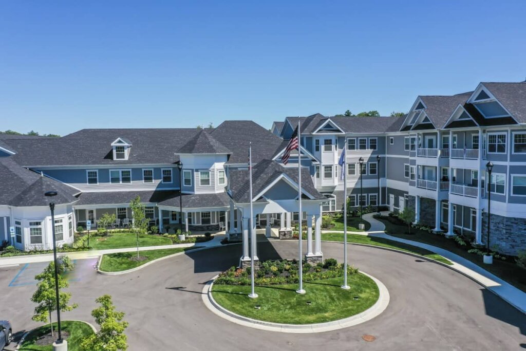 Aerial view of the Quincy Place Senior Living community